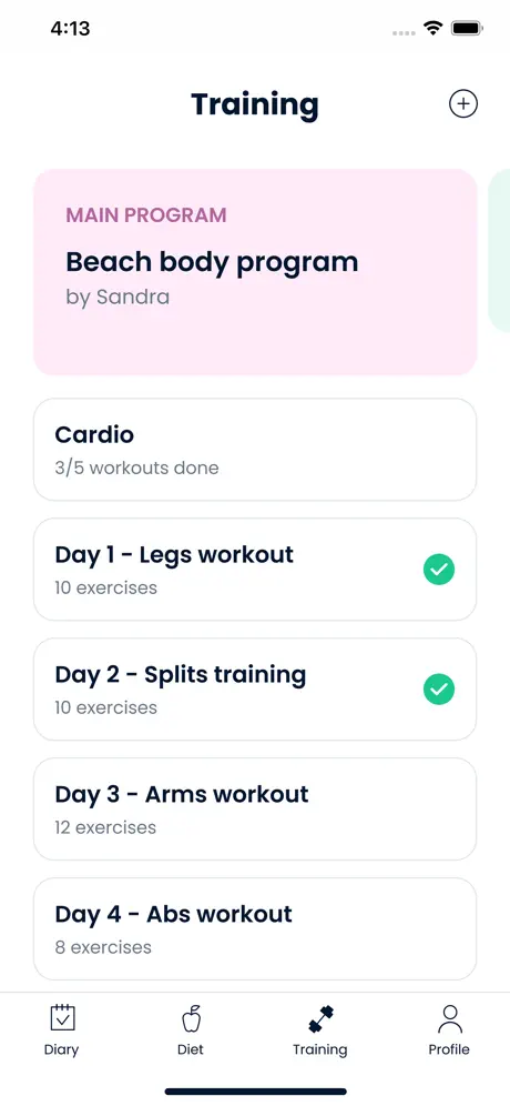 Fitness & Nutrition Coaching App training programmes